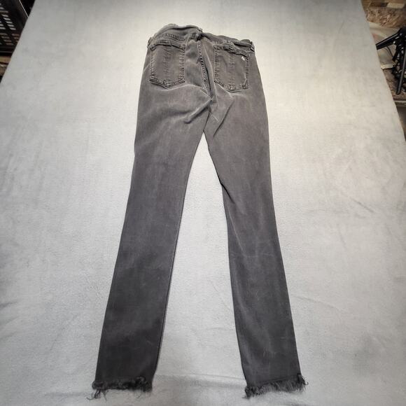Rag & Bone Jeans Womens 32 Black Skinny Jegging Distressed Stretch Denim - Picture 11 of 12
